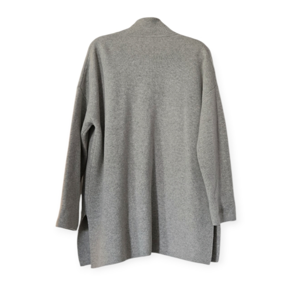 Madewell Spencer Sweater Coat Women Gray Cardigan Wool Open Front Pockets Large - Picture 4 of 13